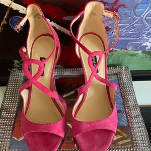 Nine West Pink Suede Sandal Size 10 4 inch heels Don’t have box